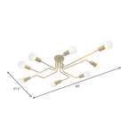 Industrial Branch Metal Semi Flush Ceiling Light