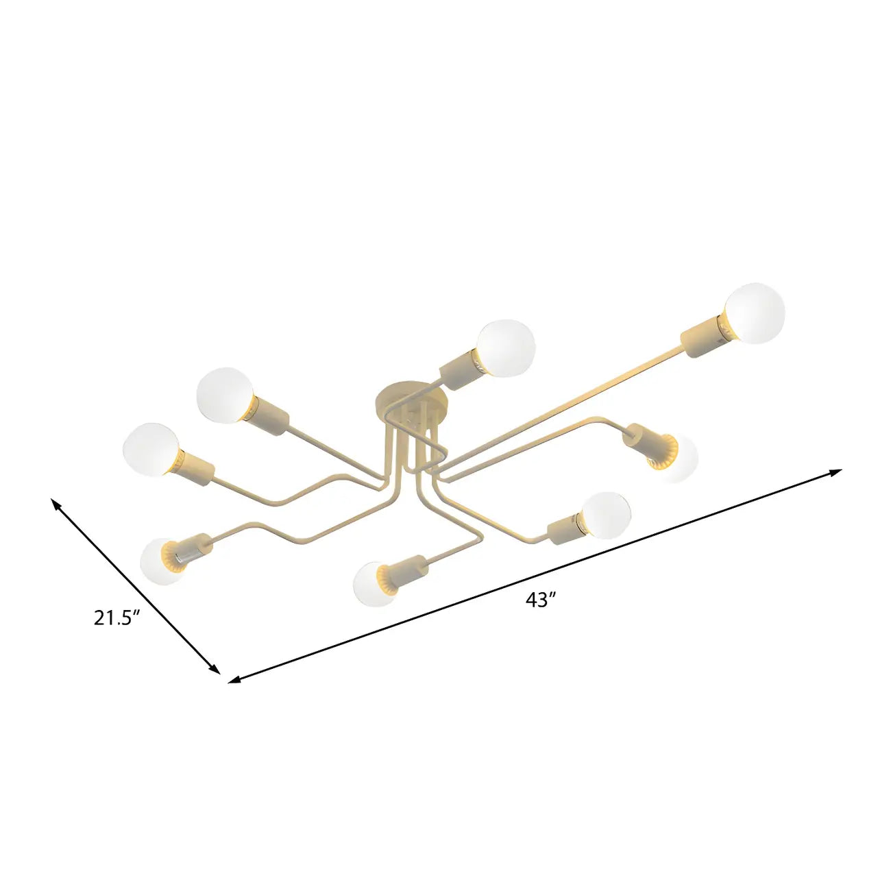 Industrial Branch Metal Semi Flush Ceiling Light