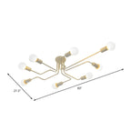 Industrial Branch Metal Semi Flush Ceiling Light