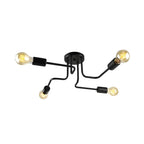 Industrial Branch Metal Semi Flush Ceiling Light