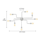 Industrial Branch Metal Semi Flush Ceiling Light