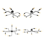 Industrial Branch Metal Semi Flush Ceiling Light