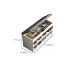 Brown Wood Shoe Storage Bench with Flip-Up Storage