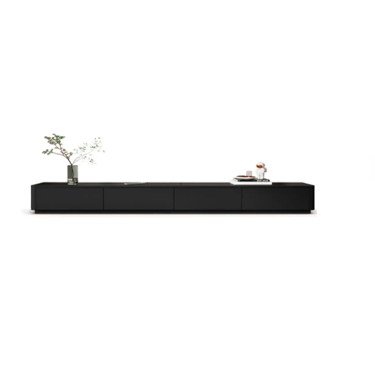 63 Black Rectangle Wood Cable Management TV Stand
