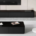 63 Black Rectangle Wood Cable Management TV Stand