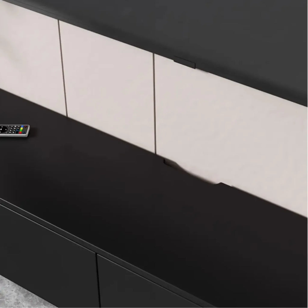 63 Black Rectangle Wood Cable Management TV Stand