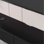 63 Black Rectangle Wood Cable Management TV Stand