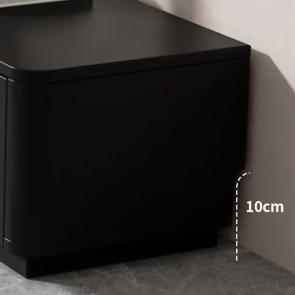 63 Black Rectangle Wood Cable Management TV Stand