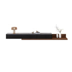 71 Walnut-Black Modern Stone TV Console with Drawers
