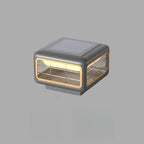 Modern Square Solar Grey Metal Outdoor Post Lights