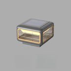 Modern Square Solar Grey Metal Outdoor Post Lights