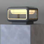 Modern Square Solar Grey Metal Outdoor Post Lights