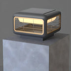 Modern Square Solar Grey Metal Outdoor Post Lights