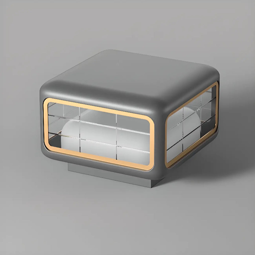 Modern Square Solar Grey Metal Outdoor Post Lights