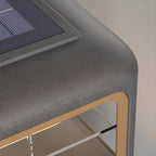 Modern Square Solar Grey Metal Outdoor Post Lights