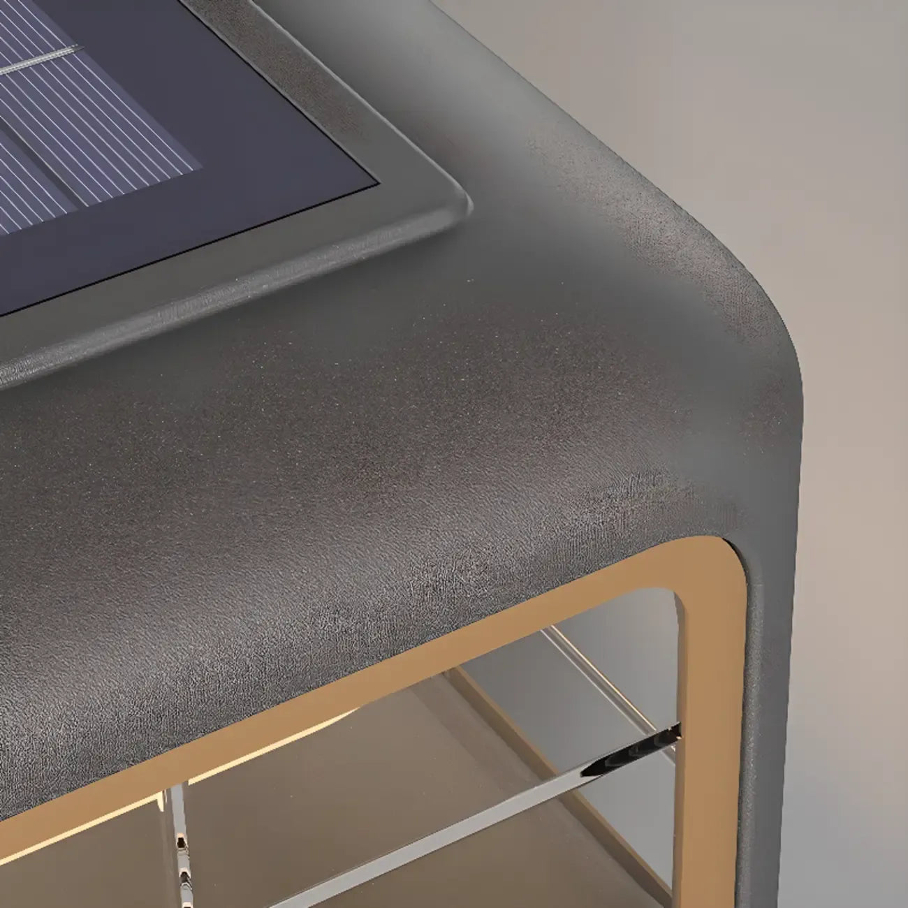 Modern Square Solar Grey Metal Outdoor Post Lights