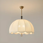 Vintage White Fabric Dome Shade Elegant Chandelier