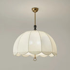 Vintage White Fabric Dome Shade Elegant Chandelier