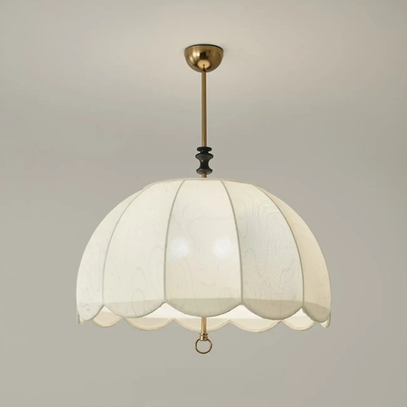 Vintage White Fabric Dome Shade Elegant Chandelier
