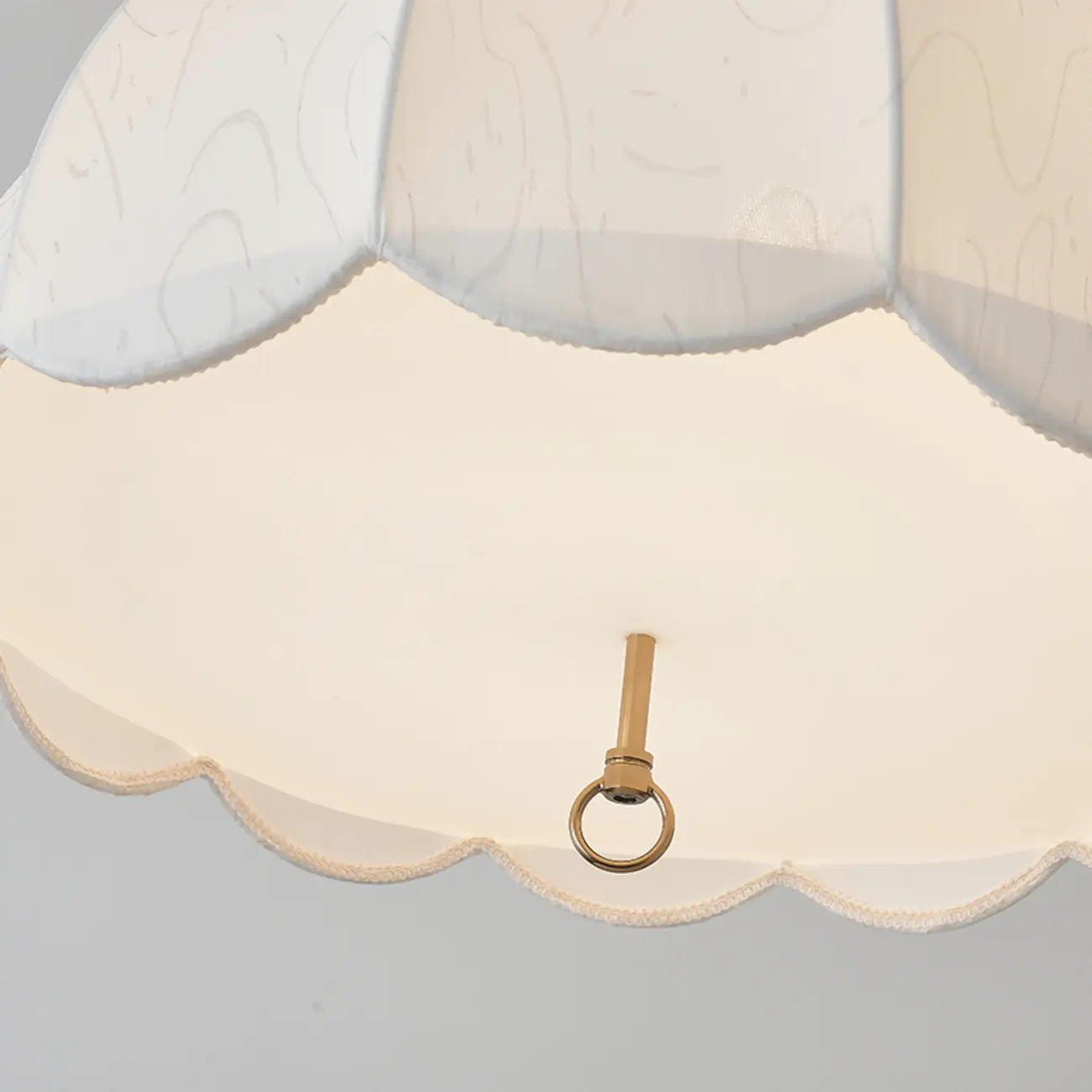 Vintage White Fabric Dome Shade Elegant Chandelier
