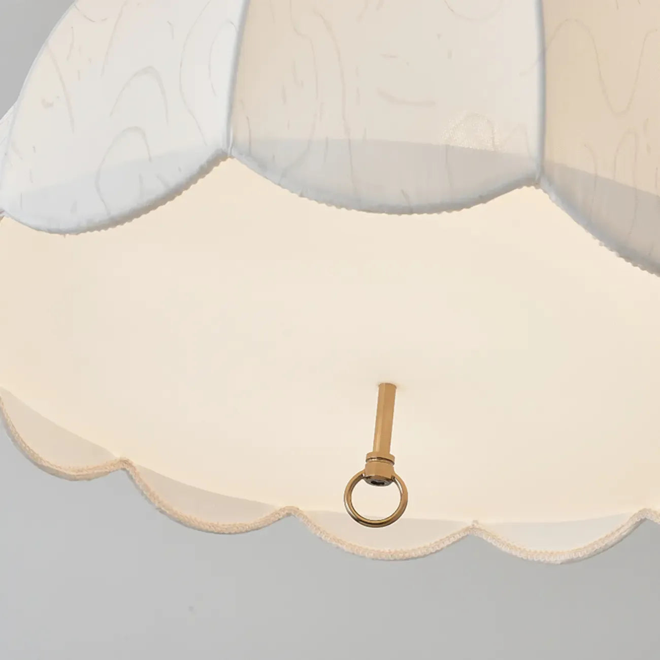 Vintage White Fabric Dome Shade Elegant Chandelier