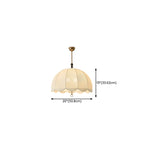 Vintage White Fabric Dome Shade Elegant Chandelier
