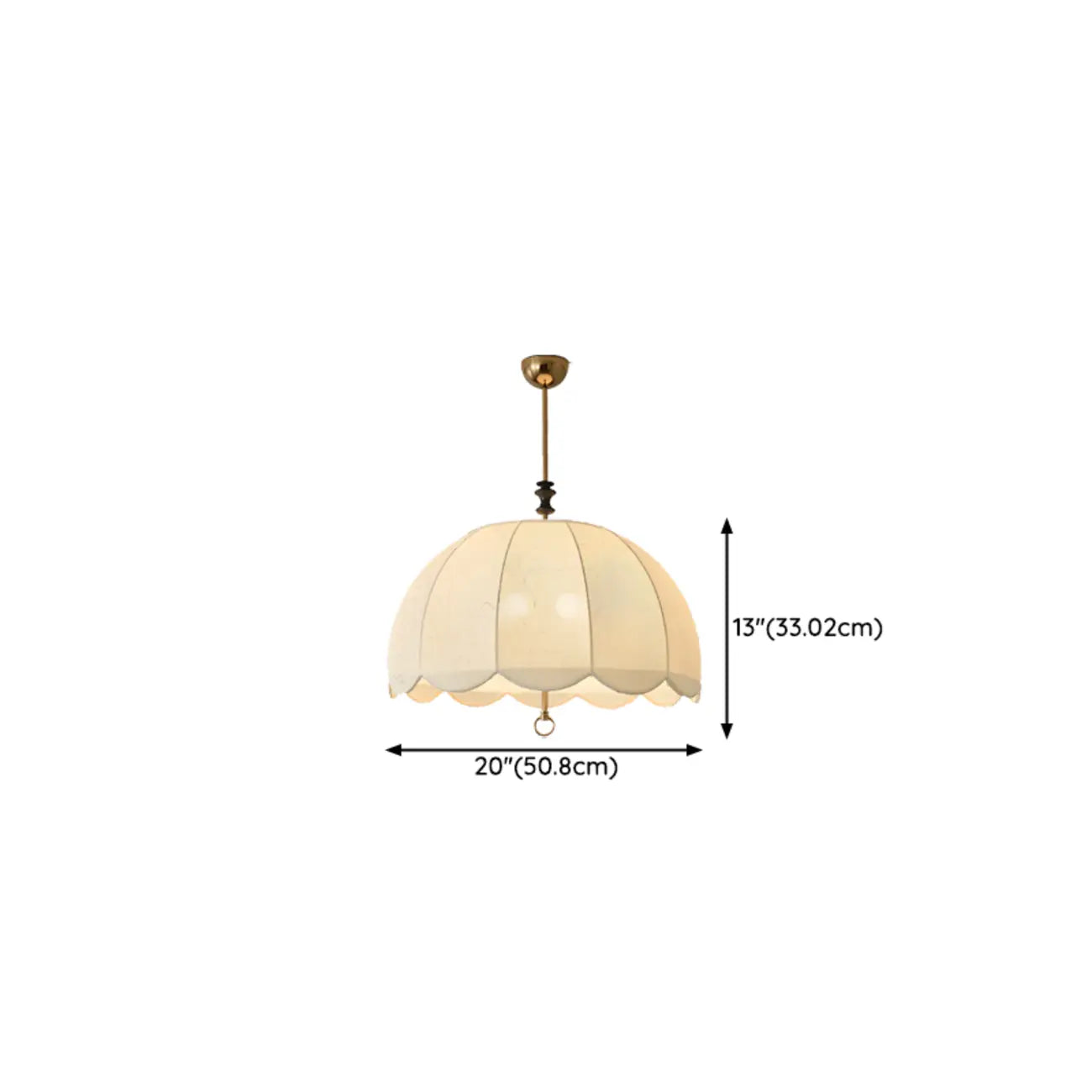 Vintage White Fabric Dome Shade Elegant Chandelier