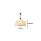 Vintage White Fabric Dome Shade Elegant Chandelier