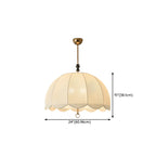 Vintage White Fabric Dome Shade Elegant Chandelier
