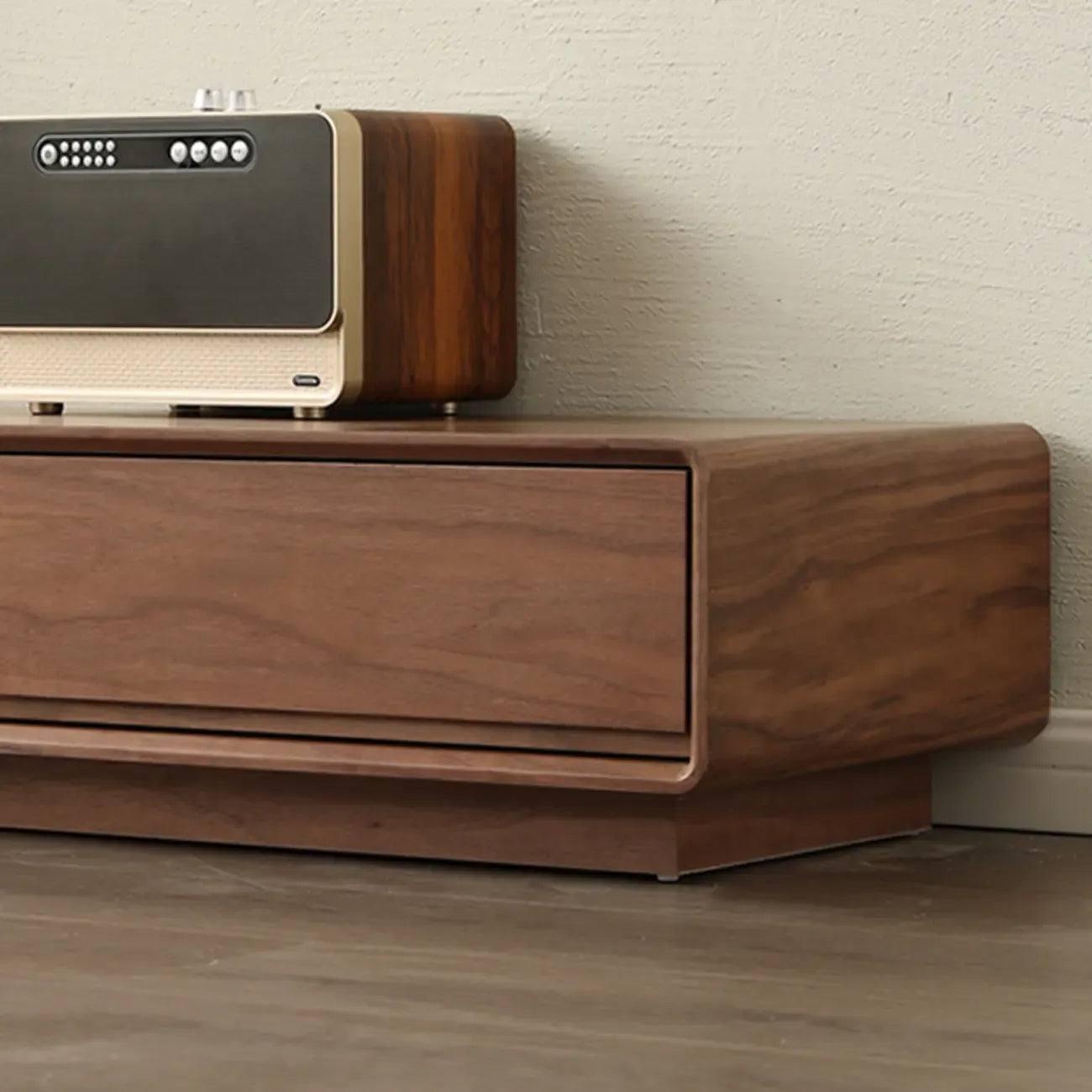 63 Brown Modern Wooden TV Stand with Cable Management