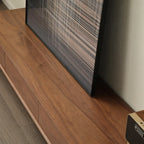 63 Brown Modern Wooden TV Stand with Cable Management