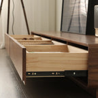 63 Brown Modern Wooden TV Stand with Cable Management