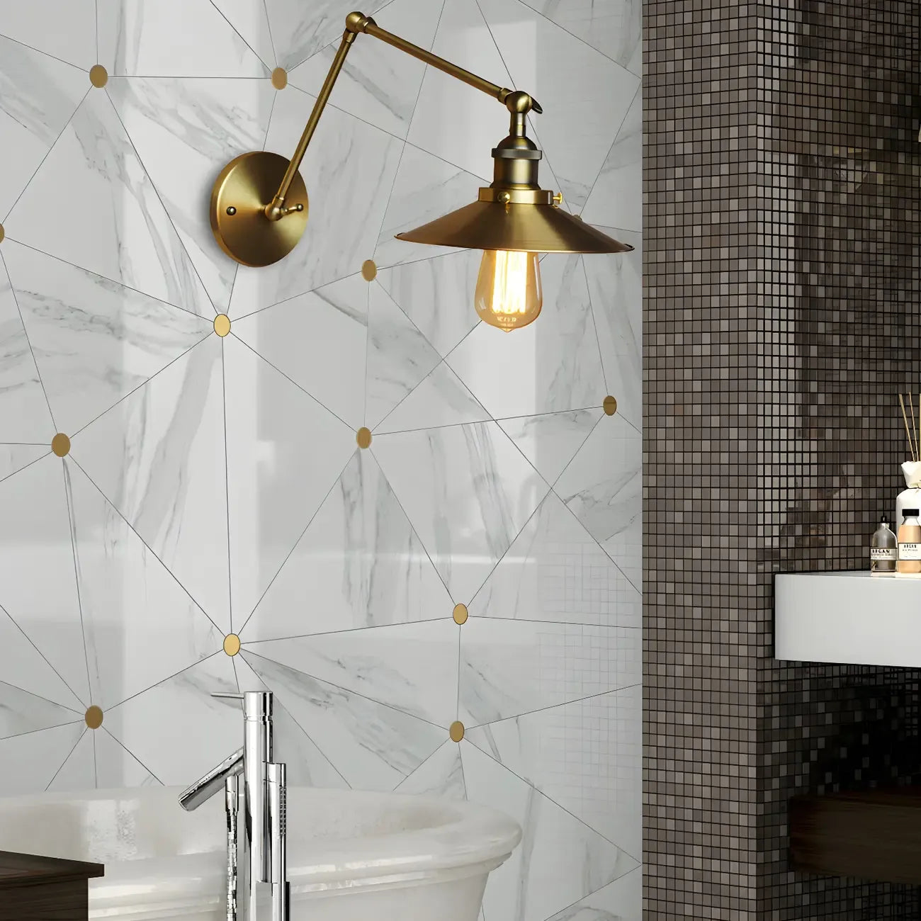 5 Inch Industrial LED Swing Arm Wall Sconce with 4 Colors