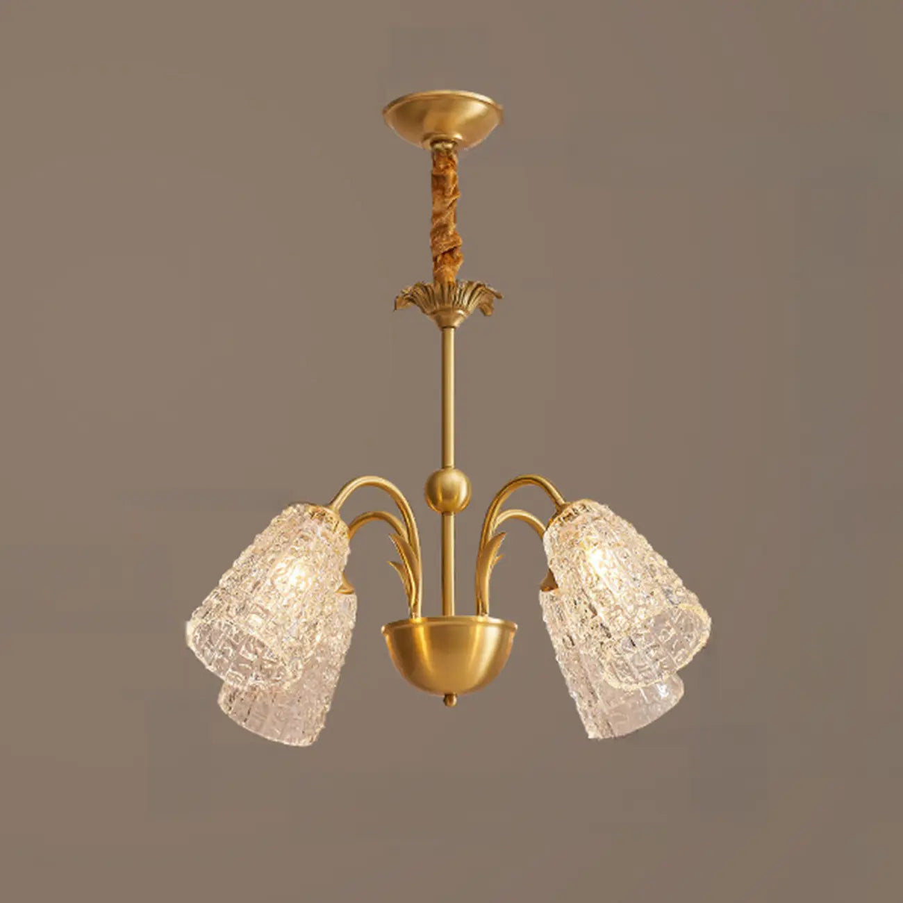 Elegant Gold Downward Crystal Bell Chandelier