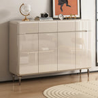 Cream White Wood Shoe Cabinet with Drawer for Entryway