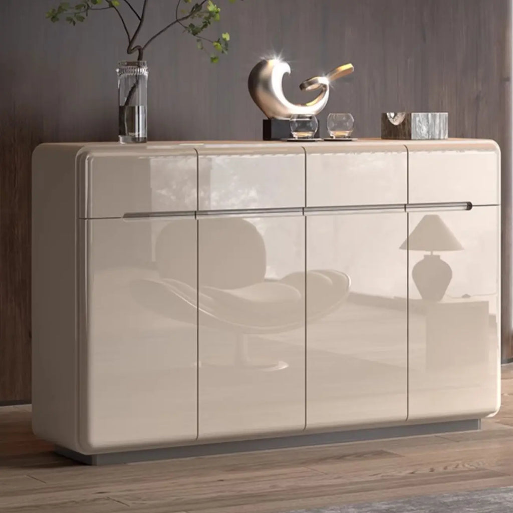 Cream White Wood Shoe Cabinet with Drawer for Entryway