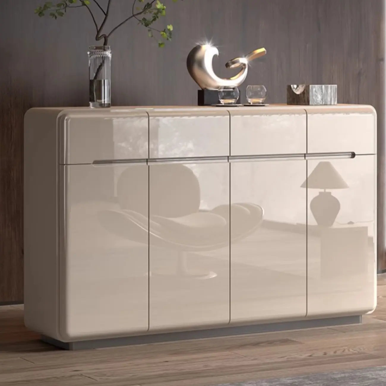 Cream White Wood Shoe Cabinet with Drawer for Entryway