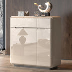 Cream White Wood Shoe Cabinet with Drawer for Entryway
