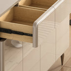 Cream White Wood Shoe Cabinet with Drawer for Entryway