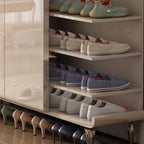 Cream White Wood Shoe Cabinet with Drawer for Entryway