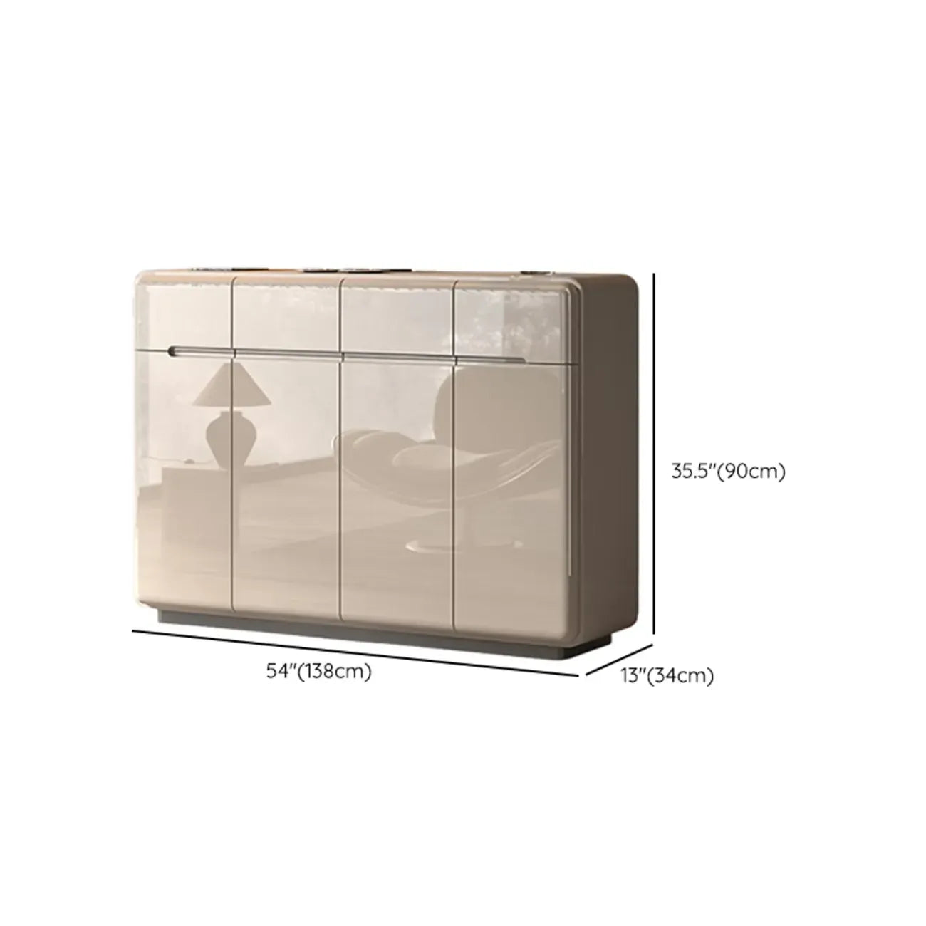 Cream White Wood Shoe Cabinet with Drawer for Entryway