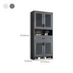 79H Entryway White Metal Shoe Cabinet with Drawers