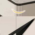 Khaki Wood Entryway Shoe Cabinet Marble Top