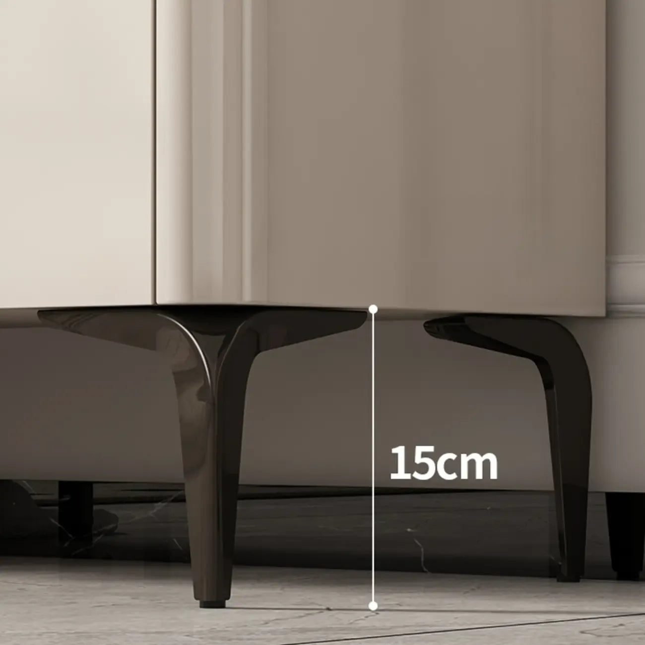 Khaki Wood Entryway Shoe Cabinet Marble Top