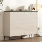 Khaki Wood Entryway Shoe Cabinet Marble Top