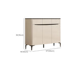 Khaki Wood Entryway Shoe Cabinet Marble Top