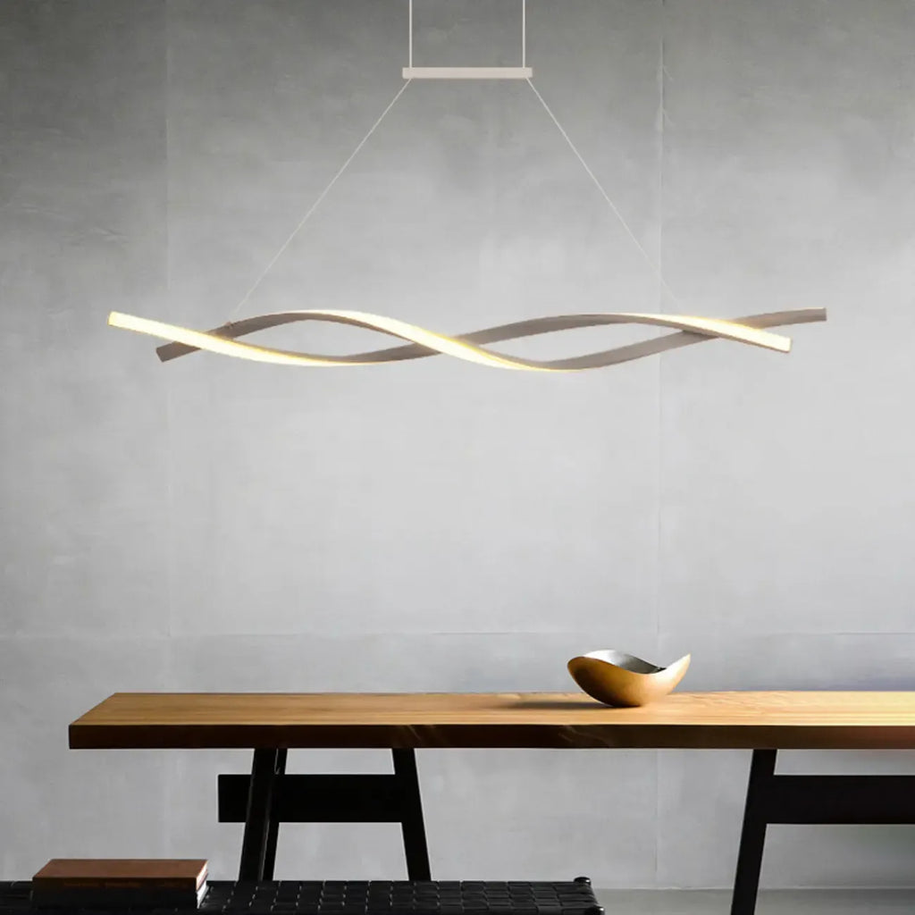 Modern Metal Linear LED Island Pendant Light for Kitchen