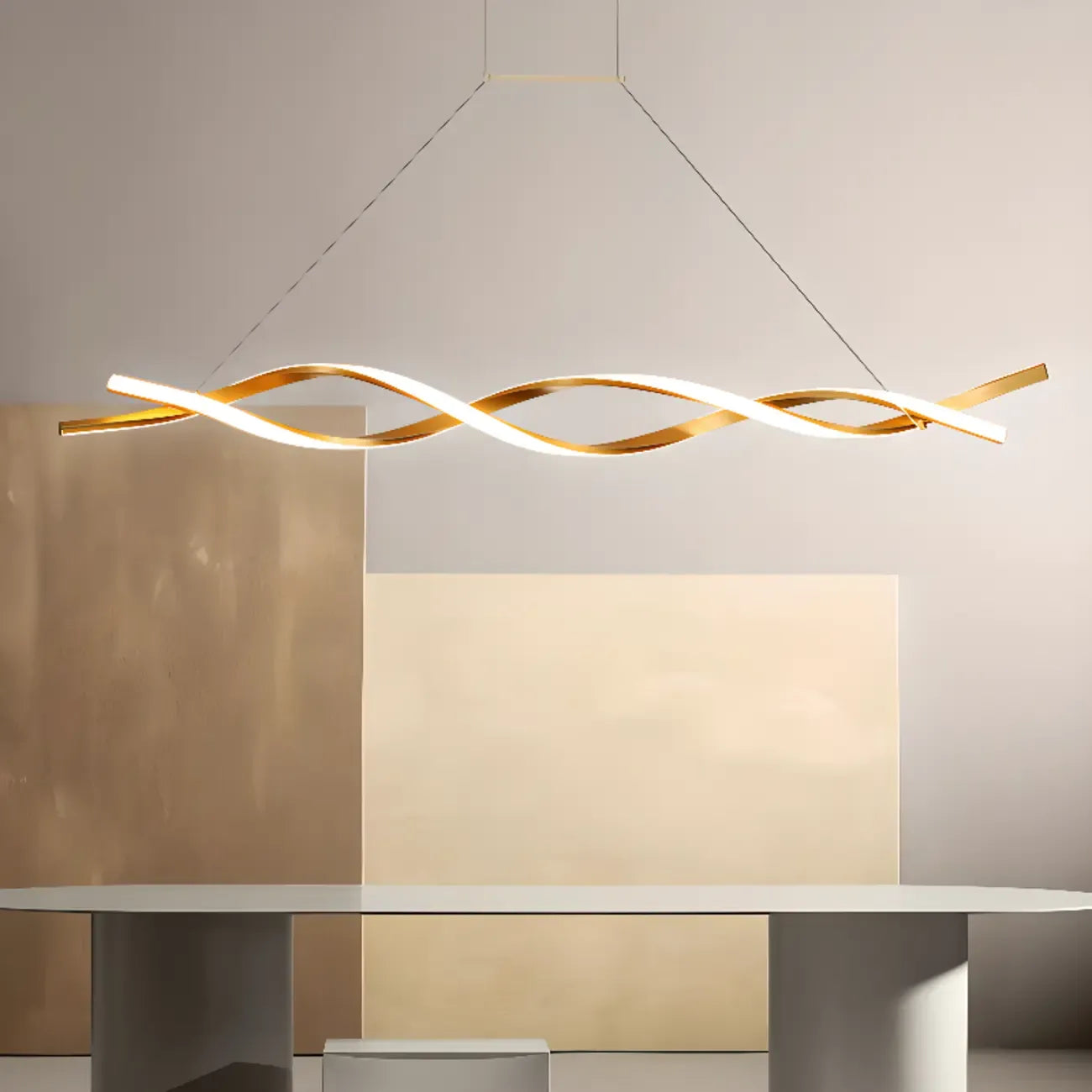 Modern Metal Linear LED Island Pendant Light for Kitchen