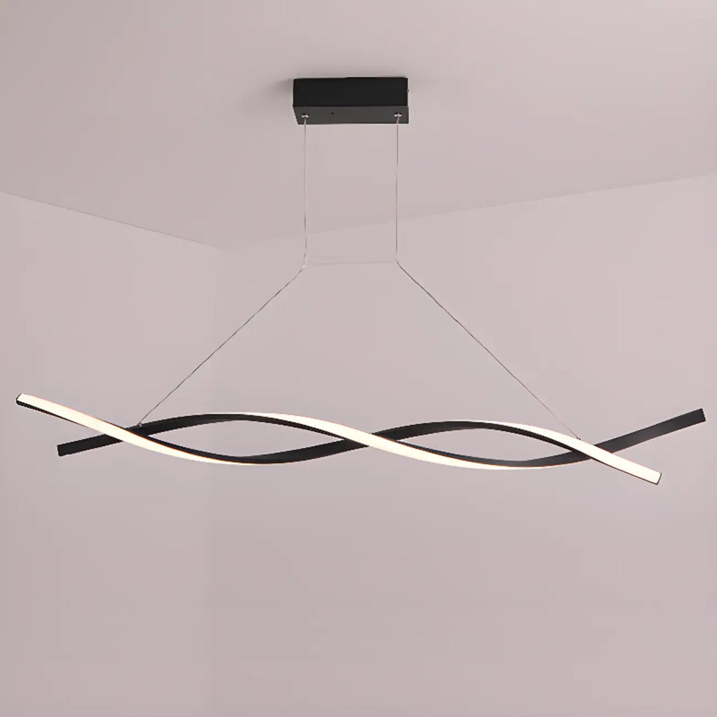 Modern Metal Linear LED Island Pendant Light for Kitchen