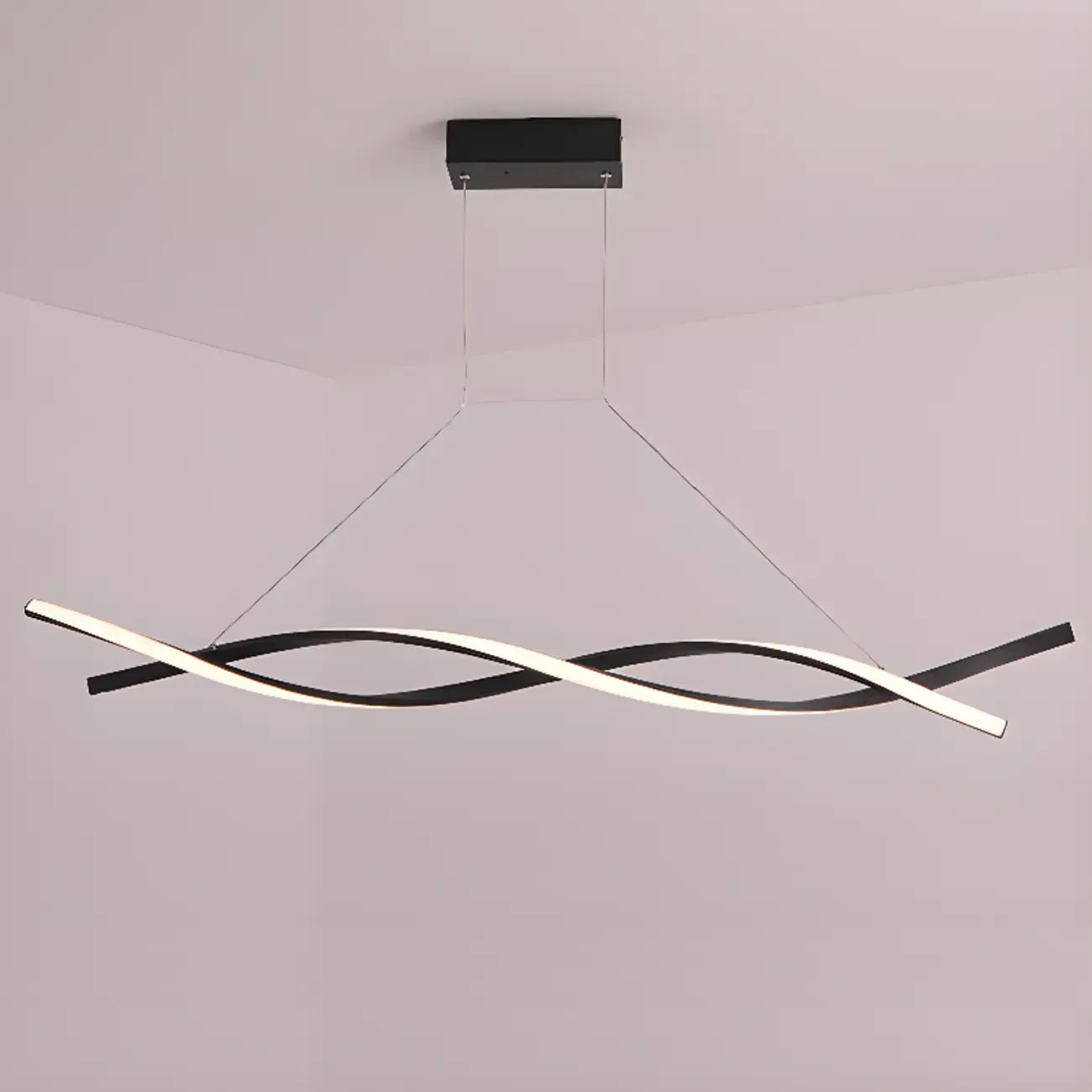 Modern Metal Linear LED Island Pendant Light for Kitchen